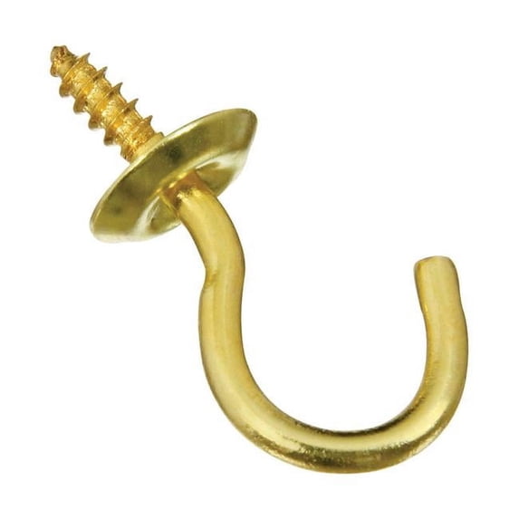 0.75 in. Solid Brass Cup Hook - Pack of 5