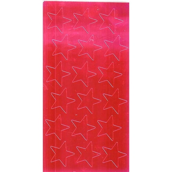 0.75 in. Stickers Foil Stars, Red - Pack of 12