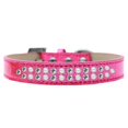 thumbnail image 1 of 0.75 in. Two Row Pearl & Clear Crystal Ice Cream Dog Collar, Pink - Size 18, 1 of 1