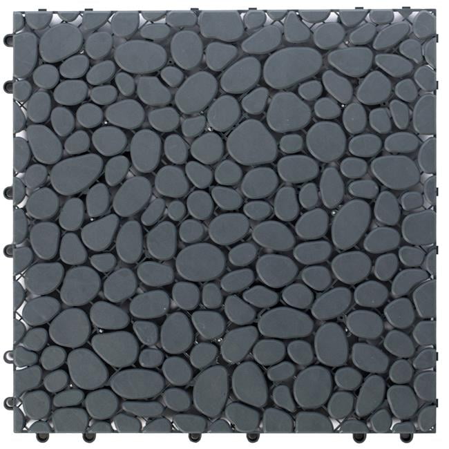 Gray 12" x 12" Interlocking Plastic Garden Pathway Tiles