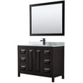 thumbnail image 1 of 0.75 x 48 x 22 in. Daria Single Bathroom with White Carrara Marble Countertop, Undermount Square Sink Matte Black Trim & 46 in. Mirror, Dark Espresso, 1 of 1