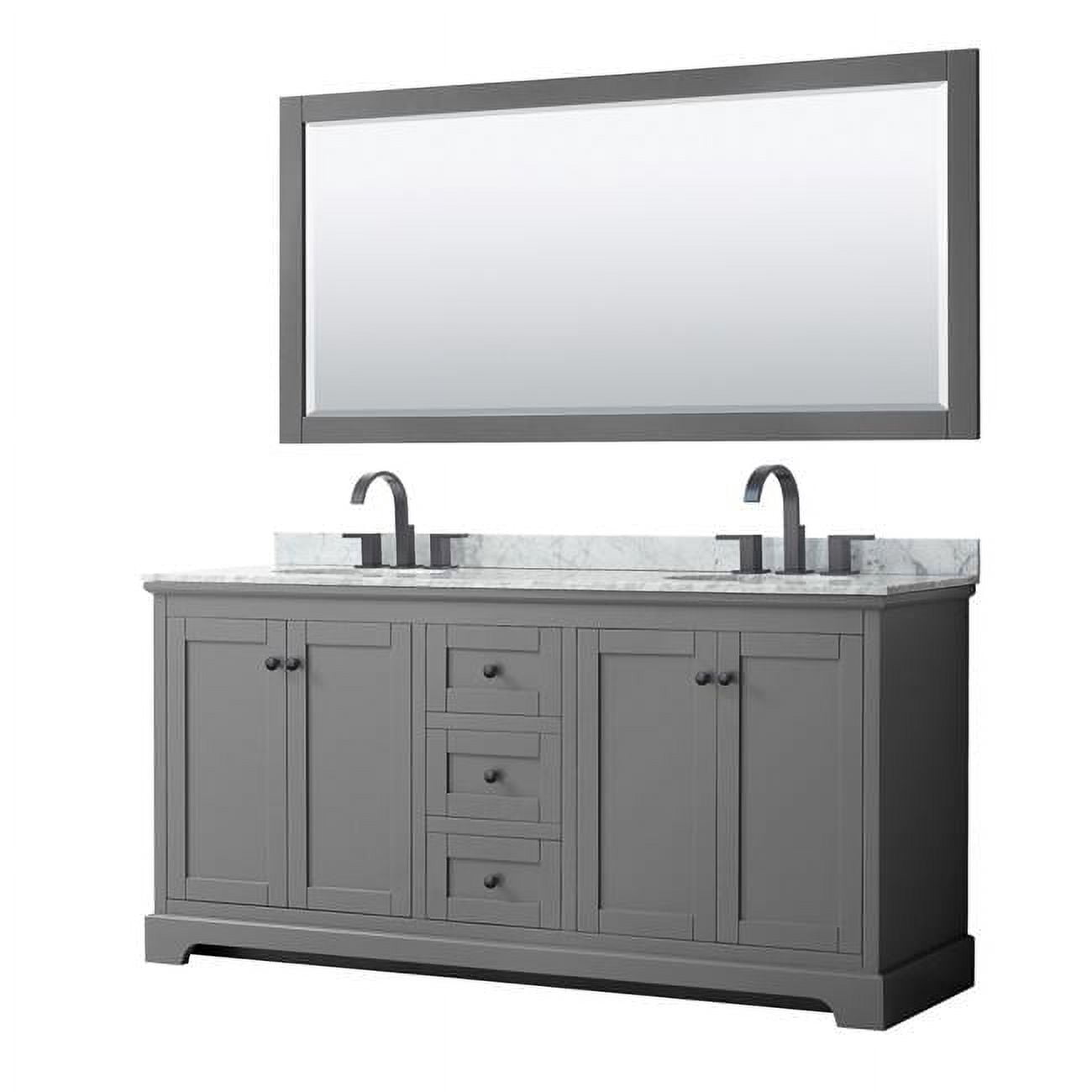 0.75 x 72 x 22 in. Avery Double Bathroom Vanity with White Carrara ...