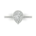 thumbnail image 1 of 0.755 ct Pear Cut Moissanite Solitaire with Accents Engagement Ring for Women in 18K White Gold, 1 of 5