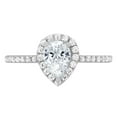 thumbnail image 1 of 0.755 ct Pear Cut Natural Aquamarine Solitaire with Simulated Diamond Accents 18K White Gold Womens Engagement Ring, 1 of 4
