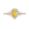 thumbnail image 1 of 0.755 ct Pear Cut Natural Citrine with Simulated Diamond Halo Accents 18K Rose Gold Womens Engagement Ring, 1 of 5