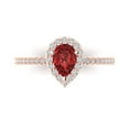 thumbnail image 1 of 0.755 ct Pear Cut Natural Garnet Halo Engagement Ring for Women in 18K Rose Gold, 1 of 5