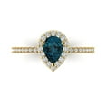 thumbnail image 1 of Clara Pucci 14K Yellow Gold 0.76ct LondonBlueTopaz Solitaire with Accents, 1 of 7