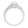 thumbnail image 1 of 0.755 ct Pear Cut Simulated Blue Diamond Solitaire with Accents Engagement Ring for Women in 18K White Gold, 1 of 2