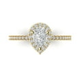 thumbnail image 1 of Clara Pucci 14K Yellow Gold Solid Gold Clear Solitaire with Accents Anniversary Ring for Women - 0.755 cttw Pear Cut, 1 of 7