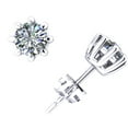 thumbnail image 1 of 0.75CT Round Diamond Basket Solitaire Stud Earrings 14k White Gold 8Prong I SI2, 1 of 1
