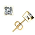 thumbnail image 1 of 0.75Ct Princess Cut Diamond Basket Stud Earrings 14k Yellow Gold V-Prong G SI1, 1 of 1