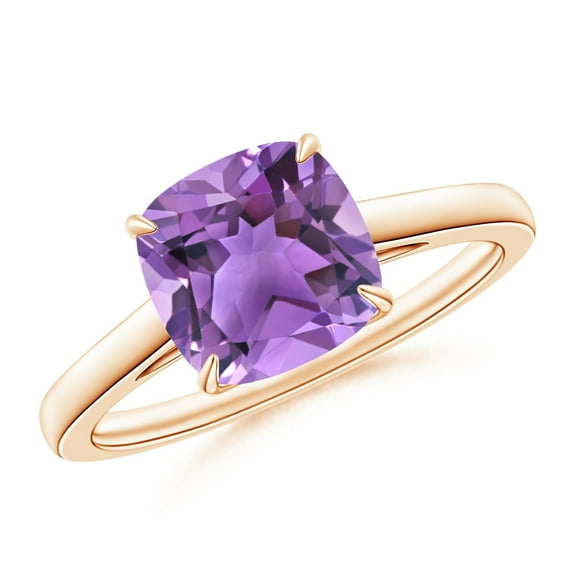 0.75ct Cushion Cut Purple Amethyst Solitaire Ring 925 Sterling Silver Anniversary Ring Jewelry Size:- 10.5