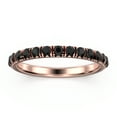 thumbnail image 1 of 0.75ct Round Black Diamond Moissanite 18K Rose Gold Over Silver Wedding Band, 1 of 4