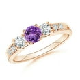 thumbnail image 1 of 0.75ct Round Cut Purple Amethyst Topaz Band Ring 925 Sterling Silver New Year Gift Jewelry Size:- 11, 1 of 4