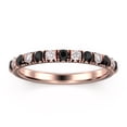 thumbnail image 1 of 0.75ct Round Diamond Moissanite 18K Rose Gold Over Silver Wedding Band, 1 of 4