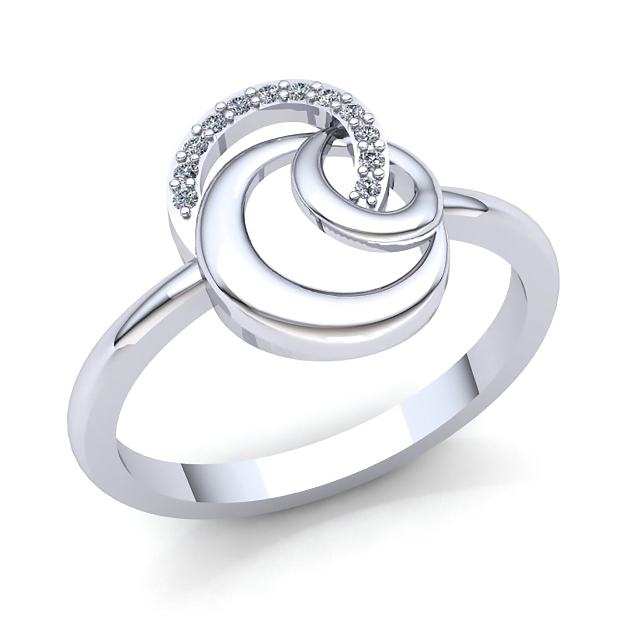 0.75ct Round Not Enhanced Ladies Bridal Interlinked Engagement Fancy ...