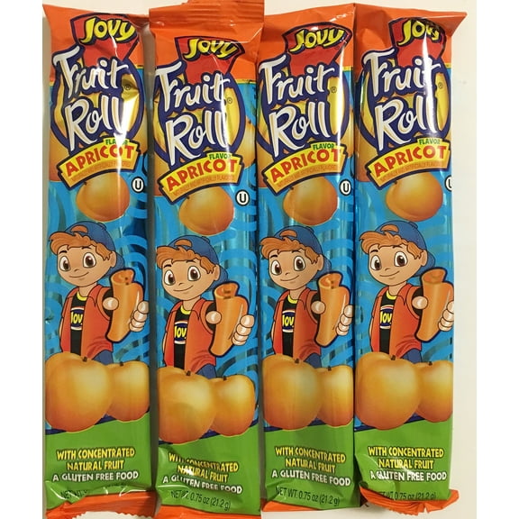 0.75oz Jovy Fruit Roll CM31Snack, Apricot (16 Single Packets Per Order)