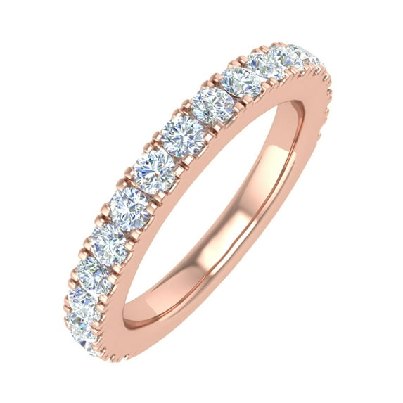 0.77 Carat Diamond Wedding Band Ring in 14K Rose Gold (Ring Size 9.25)