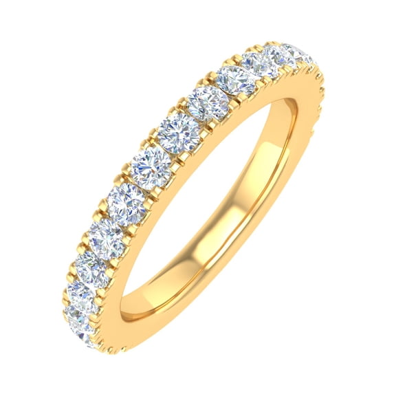 0.77 Carat Diamond Wedding Band Ring in 14K Yellow Gold (Ring Size 4.75) (SI1-SI2 Clarity)