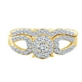 thumbnail image 1 of AFFY 0.77 Cttw Round Cut White Natural Diamond Wedding Bridal Ring Set 10K Solid Yellow Gold Ring Size-5.5, 1 of 2