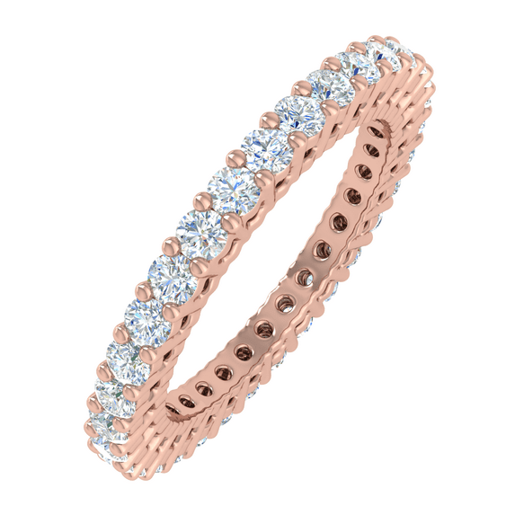 0.78 Carat Diamond Eternity Wedding Band in 14K Rose Gold (Ring Size 6.5)