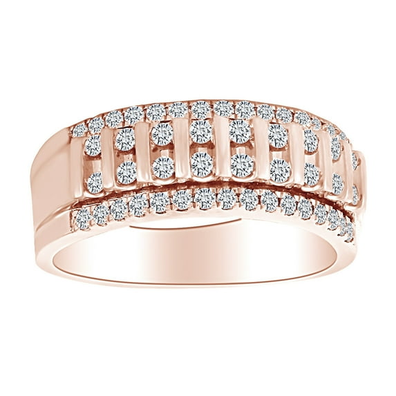 AFFY 0.78 Carat Round Shape White Natural Diamond Men's Engagement Ring 14k Solid Gold