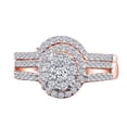 thumbnail image 1 of AFFY 0.78 Cttw Round Cut White Natural Diamond Curved Wedding Band Ring In 10k Solid Rose Gold, 1 of 2