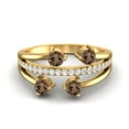 thumbnail image 1 of 0.78 Ctw Round Smoky Quartz 925 Sterling Silver Gold Vermeil Four Stone Mother's Day Gift Ring, 1 of 3
