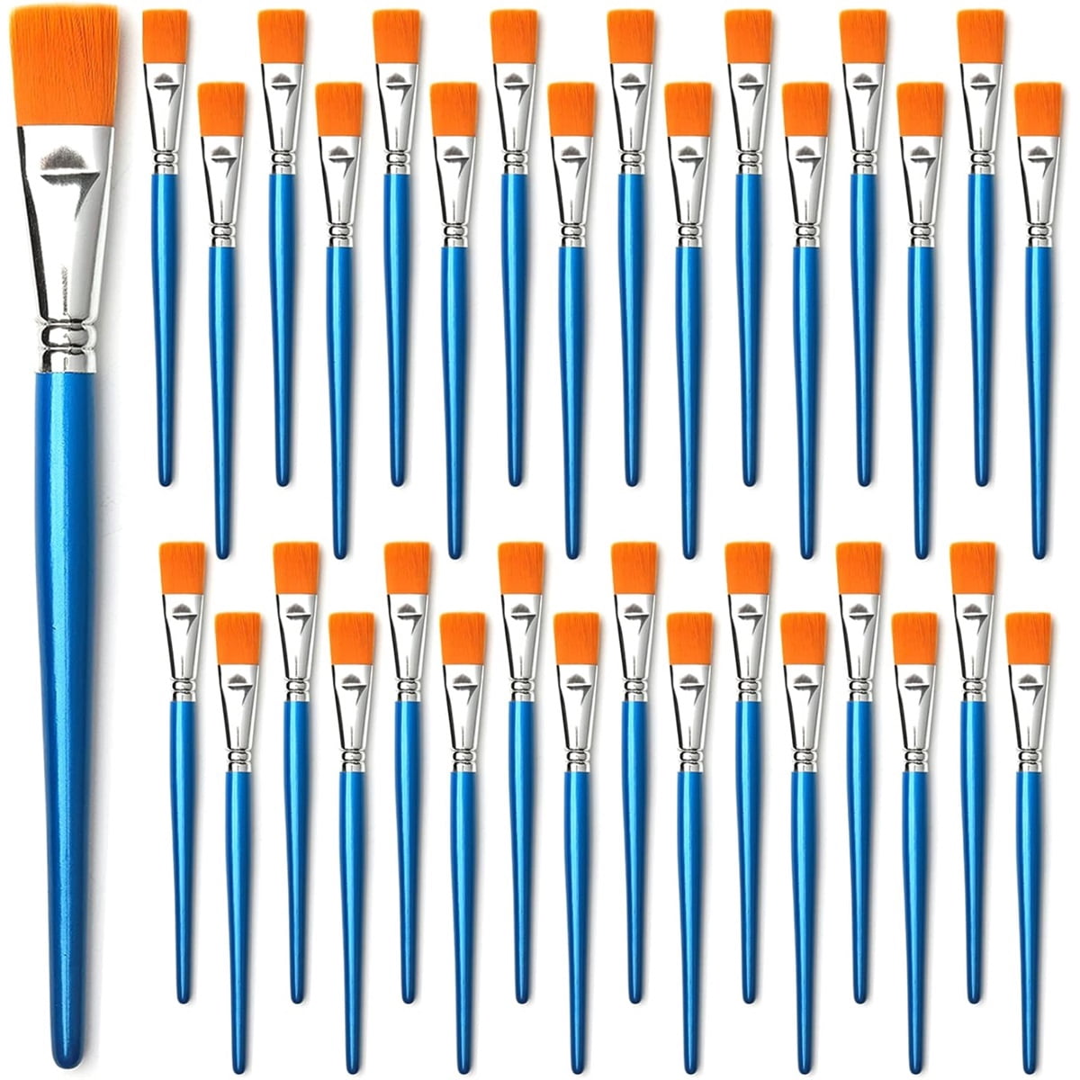 0.78 inch Flat Paint Brushes for Acrylic Painting, 32 Pieces Large Acrylic Paint Brushes Bulk for Acrylic, Watercolor, Oil, Crafts, Face Body Art