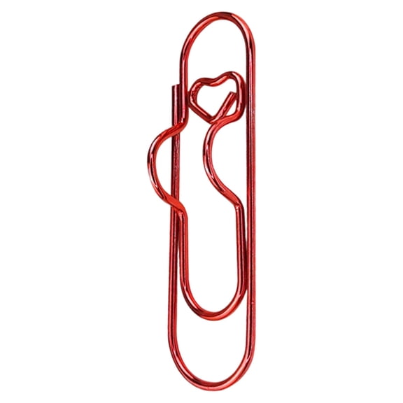 0.78x2.75in Heart Pen Clip For Notebook Paper Clip Pen Holder Penclip Metal Pencil Clips Multifunctional Metal Pen Pencil Clip Reusable Writing Tool, 1Pc, Available in 7 Colors(Red,2.7x0.8")
