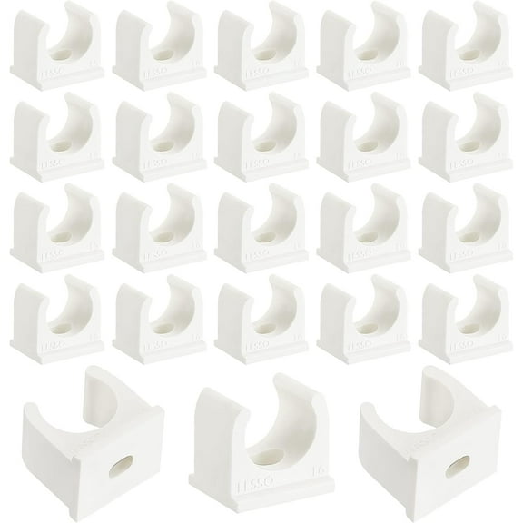 0.79"/20mm PVC Pipe Clamps Clips U Shaped Pipe Fitting Clamps Clips Pipe Support Hangers