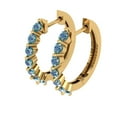 thumbnail image 1 of 0.7Ct Brilliant Round Cut Hoop Synthetic Moissanite 18K Yellow Solid Solid Gold Everyday Dainty Earrings Lever Back, 1 of 7