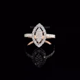 thumbnail image 1 of 0.7Ct Round Cut Lab Grown Diamond Halo Ring 18K Fine Rose Gold VVS-VS Clarity Engagement Wedding Ring For Women, 1 of 1