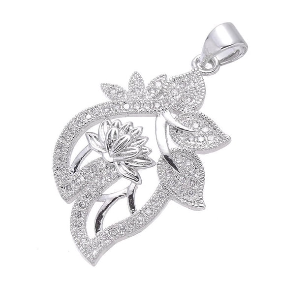 0.7ct Cubic Zirconia Cross Pendant Necklace 925 Sterling Silver 45cm