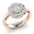 thumbnail image 1 of 0.7ctw Round Cut Diamond Prong Women's Cluster Fancy Engagement Ring Bridal Solid 18K Gold F VS1, 1 of 3