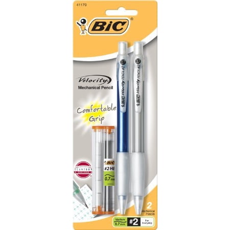 BIC Velocity Mechanical Pencil - 0.7 mm Medium Lead - 2 Pack (Set of 6)