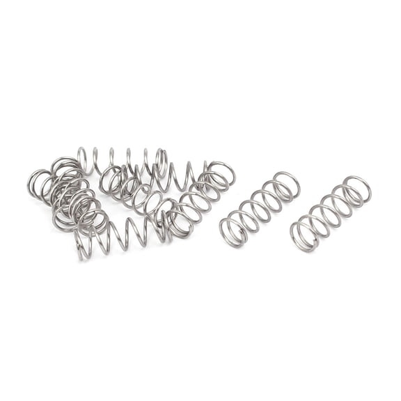 0.7mmx7mmx20mm 304 Stainless Steel Compression Springs Silver Tone 10pcs
