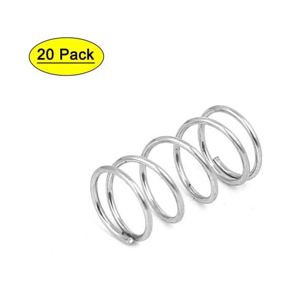 0.7mmx8mmx15mm 304 Stainless Steel Compression Springs Silver Tone 20pcs