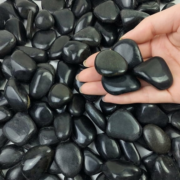 0.8-1.2 inch 20.0 Pounds Black Decorative Landscaping Stones for Garden and Aquarium