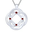 thumbnail image 1 of AFFY 0.8 CT Round Cut Simulated Red Garnet "Circle Of Love Interwoven" Pendant Necklace In 14k White Gold, 1 of 1