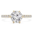 thumbnail image 1 of 0.8 CTW Round Diamond 6-Prong Solitaire with Accents Engagement Ring in 14K Yellow Gold - Size 4.5, 1 of 1