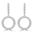 thumbnail image 1 of 0.8 CTW Round Diamond Circle Drop & Dangle Earrings in 18K White Gold, 1 of 1