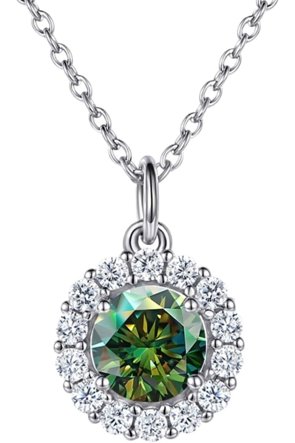 0.8 Carat Moissanite Pendant Necklace Women's Diamond Necklace 18K White Gold Lab Diamond Pendants for Necklaces for Women Moissanite Necklace for Wife Lab Diamond Necklace