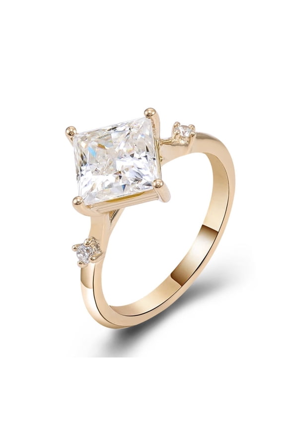 0.8 Carat Moissanite Rings Women, S925 Sterling Silver D Color VVS1 Princess Cut Diamond Engagement Rings, Ideal Choice for Birthday, Anniversary and Romantic Occasions with Certificate