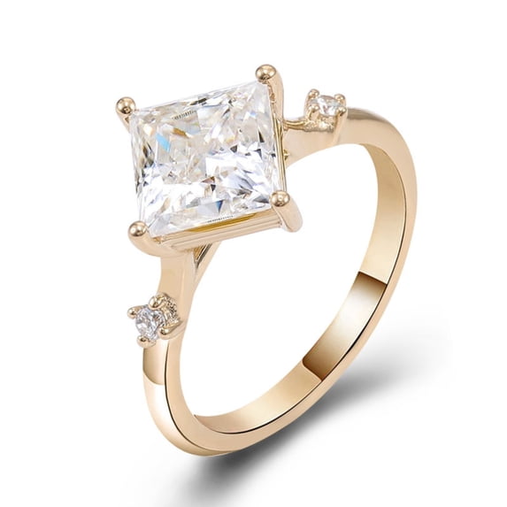 0.8 Carat Moissanite Rings Women, S925 Sterling Silver D Color VVS1 Princess Cut Diamond Engagement Rings, Ideal Choice for Birthday, Anniversary and Romantic Occasions with Certificate