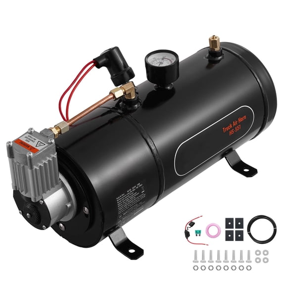 0.8 Gallon 12V Air Compressor Train Horn Air Compressor, gas tank capacity 3 L, 12V Air Compressor with Tank 0.8 Gallon/3 L, for garages, workshops, fabrication shops, repair bays, and job sites