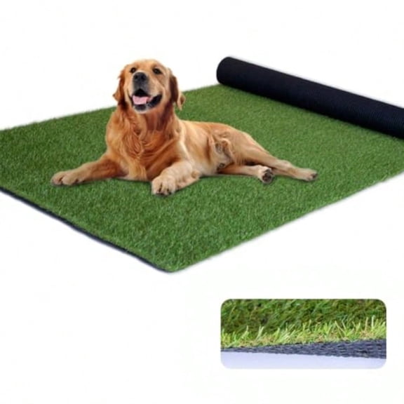 0.8 Inch Grass Height Artificial Grass 3FT x 10FT Customizable Flame Retardant UV Resistant Synthetic Grass Indoor Balcony Entrance Decor Green Fake Turf Carpet