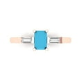thumbnail image 1 of Three-Stone Engagement Ring for Women - 0.8ct Simulated Turquoise in 18K Rose Gold Promise Ring, 1 of 6