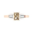 thumbnail image 1 of Three-Stone Engagement Ring for Women - 0.8ct Yellow Moissanite in 18K Rose Gold Promise Ring, 1 of 6