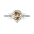 thumbnail image 1 of Solitaire with Accents Engagement Ring for Women - 0.755ct Simulated Champagne Diamond in 14K White Gold Promise Ring, 1 of 7